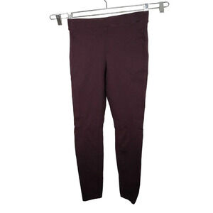 ANA Burgundy Red Leggings Women Size M Skinny Pull-on Stretch Knit Elastic Waist
